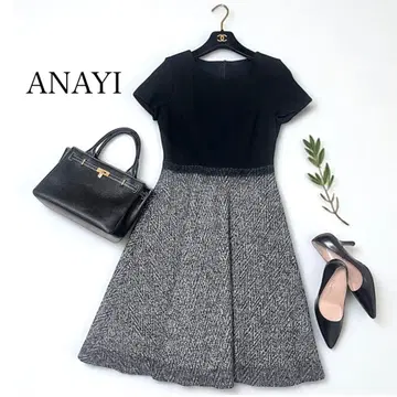 ANAYI 아나이 절개 울 원피스 A라인 36 가을/겨울