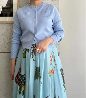 새상품급 CABaN 코튼 캐시미어 가디건 스카이블루 XS