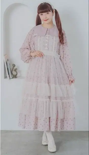 [ 아오키 미사코 ] 튤 도트 리본 원피스 시마무라