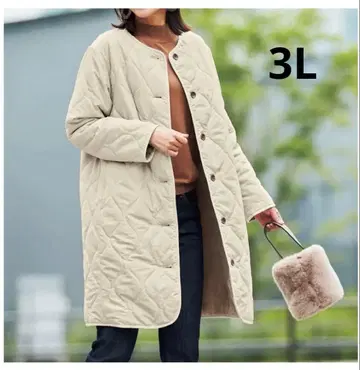 방풍 보아 안감 코트 3L 사이즈 베이지 빅 사이즈