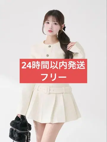 다리치 Darich 박스 플리츠 트위드 미니 원피스 프리