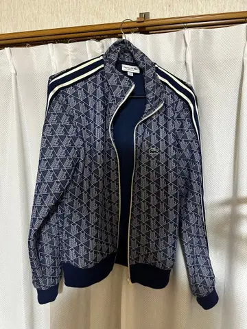 라코스테 모노그램 자카드 트랙 자켓