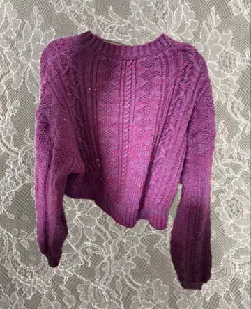 PAGEBOY 상의 니트 라메 숏 기장