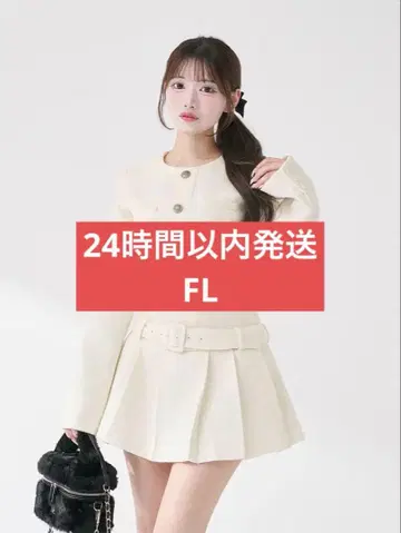 Darich 다리치 박스 플리츠 트위드 미니 원피스 화이트 FL