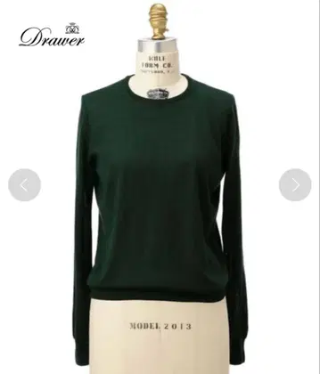 Drawer 드로어 캐시미어 실크 크루넥 풀오버 그린
