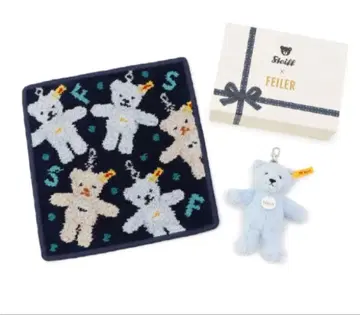 [ Steiff FEILER 손수건 ] 슈타이프 테디베어 키링 세트