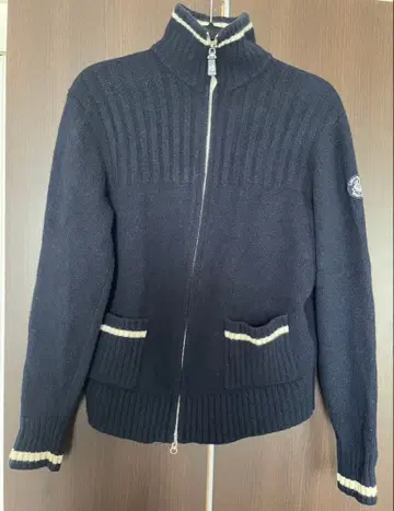 SINA COVA 풀 집업 니트 자켓 네이비 남성용 시나코바