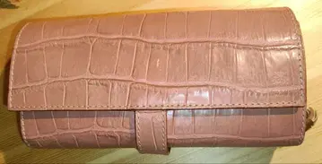 앤티크 핑크 크로커다일풍 장지갑