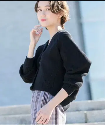 adam et rope 리브 코쿤 가디건 니트