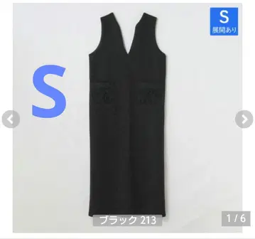 시마무라 yumi 자수 오버롤 스커트 블랙 S 새상품