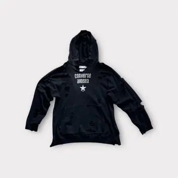 CONVERSETOKYO x WINDANDSEA 후드티 리메이크 데미지