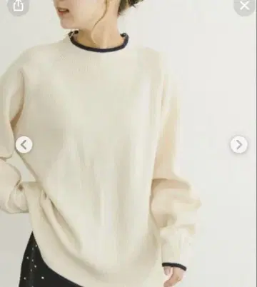 freaks store 배색 라인 리브 니트 하이넥 풀오버