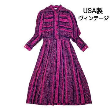 [ 이치고 이치에 ] USA제 빈티지 올 패턴 원피스