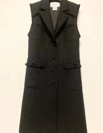 Rene 루네 블랙 트위드 베스트 원피스