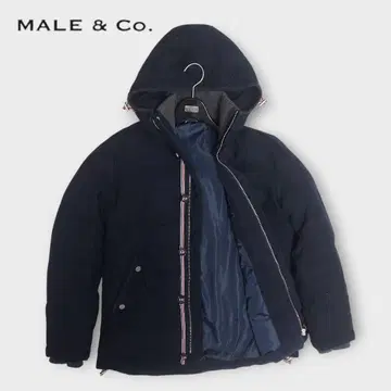 MALE&Co. 슬림핏 울 혼방 리브 후드 자켓 코트 M