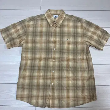 LACOSTE 반팔 체크 셔츠 사이즈 4