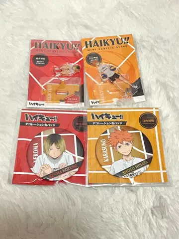 하이큐 데코레이션 캔뱃지 아크릴 스탠드 히나타 코즈메 묶음 판매