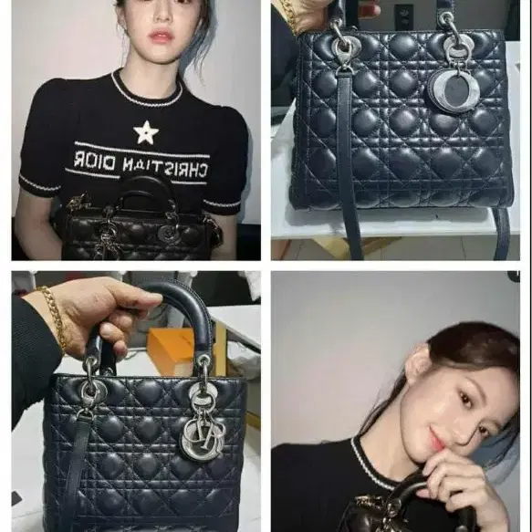 디올 (네고합의가능)디올 레이디백 블랙 까나쥬 미듐 정품 사진 7