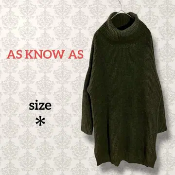아즈나우아즈 [ * ] 터틀넥 리브 니트 원피스 드롭 숄더 체형 커버