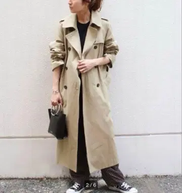 프레임워크 트렌치코트 38 롱 벨트 포함 베이지