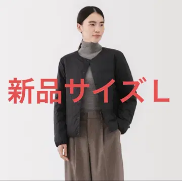 경량 다운 포켓터블 노카라 자켓 L 블랙 여성용