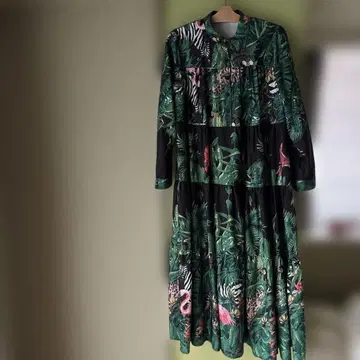 보타니컬 그린 계열 프리 사이즈 롱 원피스