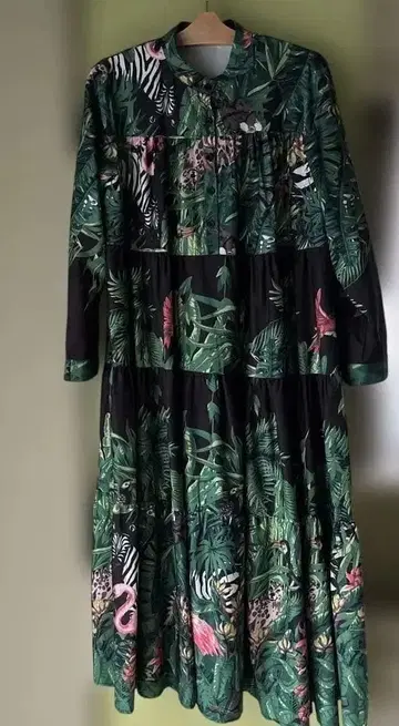 보타니컬 그린 계열 프리 사이즈 롱 원피스