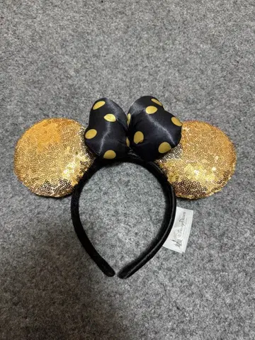 미키 귀 머리띠 블랙과 금