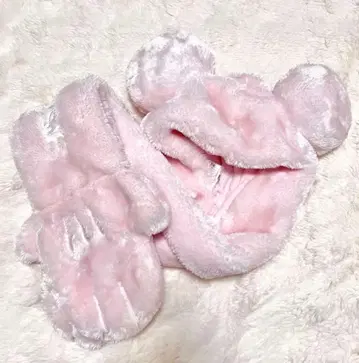 디즈니 팬캡 귀달린 머플러 핑크