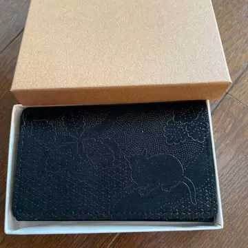 히시다 슌소 블랙 고양이 카드 케이스 명함지갑