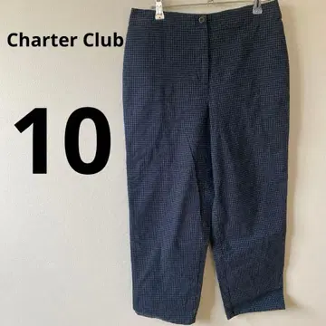 Charter Club [ 10호 ] 체크 하프 팬츠 네이비