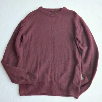 울 100% 무인양품 니트 크루넥 스웨터 베이직 M