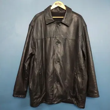 USA 구제 빈티지 가죽 자켓 카 코트 천연 가죽 블랙