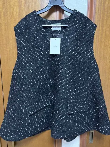 eLLa 초코칩 보아 베스트 블랙 택 포함 미사용 새상품