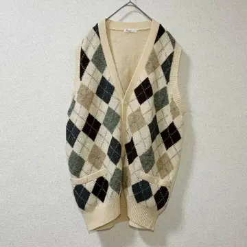 파파스 아가일 니트 베스트 papas 울 L