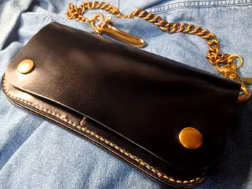 신희피혁 오일 코도반 트래커 지갑 지갑 체인 포함