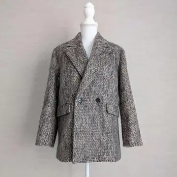 MACPHEE 모헤어 믹스 샤기 더블 브레스트 자켓 투모로우랜드