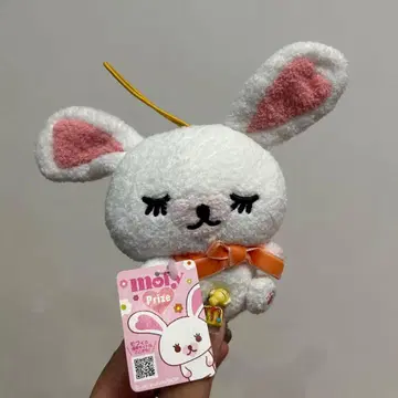 토끼 모피 큐트큐트 사이즈 리본 마스코트