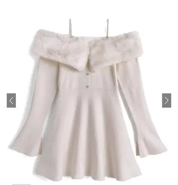 펄 스트랩 포함 퍼 오프숄더 니트 원피스 tu1776