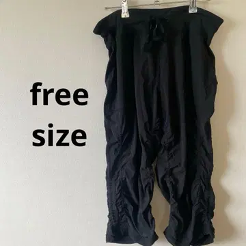 블랙 허리 드로우 스트링 팬츠 [ 프리 사이즈 ] 블랙