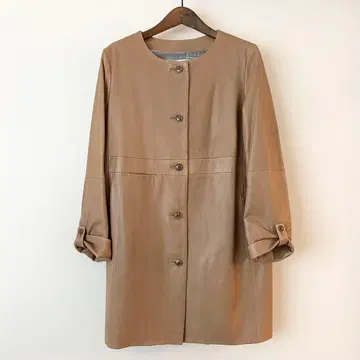 샐리 스콧 양가죽 램 가죽 코트 베이지 카멜