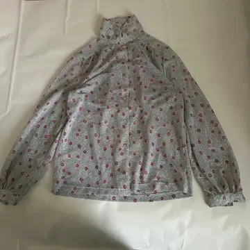 꽃무늬 그레이 긴팔 셔츠 봄 미니 꽃무늬 시어 캐주얼 톤 다운 그린