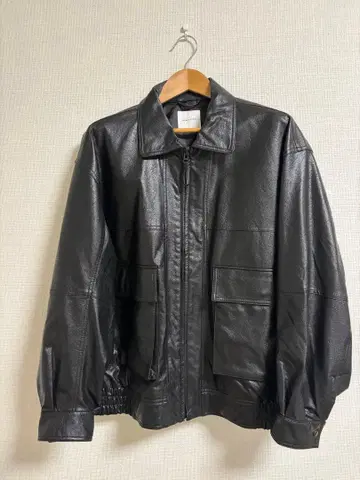 가죽 자켓 인조 가죽 블루종 블랙 오버 사이즈