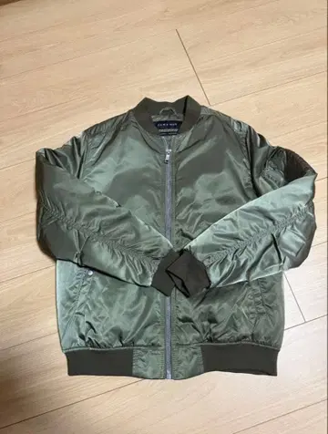 ZARA 남성용 MA-1 나일론 블루종 자켓 올리브 카키