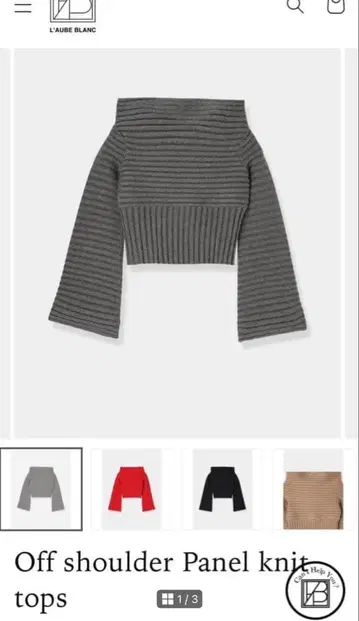 Off shoulder Panel knit tops laubeblanc