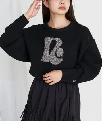 크롭 니트 블랙