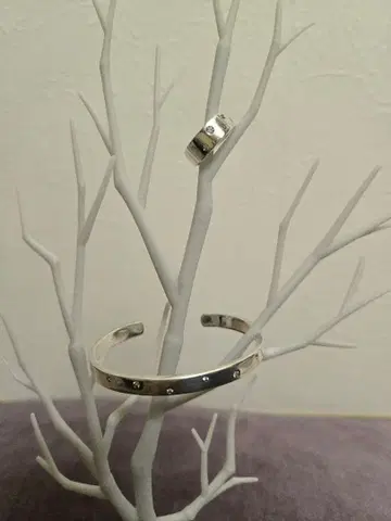 반돔 실버 뱅글 & 핑키링 세트