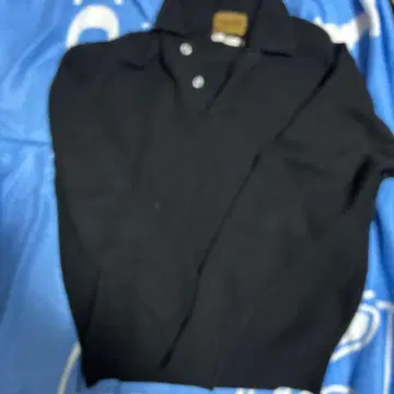 블랙 코튼 피케 셔츠