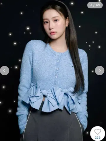 snidel 리본 모티브 가디건