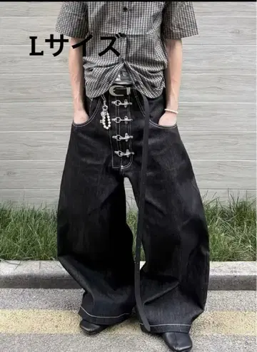 당일 발송 새상품 리지드 데님 와이드 데님 팬츠 스터드 y2k opium